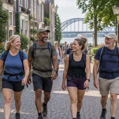 Long-distance Walking atmosphere in Nijmegen, Netherlands, representing The 4Days Marches Nijmegen 2027