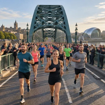 Road Running atmosphere in Newcastle upon Tyne, United Kingdom, representing AJ Bell Great North Run 2027