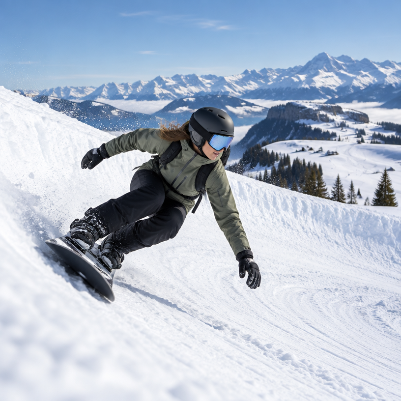 Snowboard Racing atmosphere in Stoos, Switzerland, representing Banked Slalom Stoos 2027