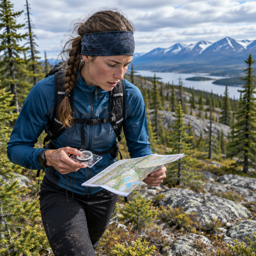 Orienteering atmosphere in Whitehorse, Canada, representing Canadian Orienteering Championships 2027 (Whitehorse Festival)