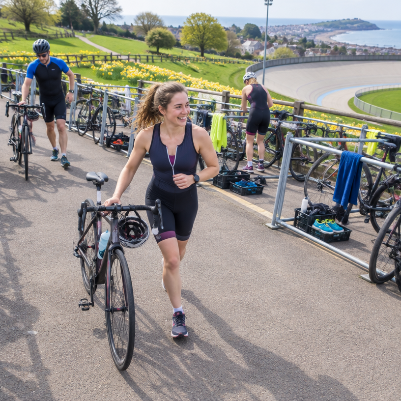 Duathlon atmosphere in Paignton, United Kingdom, representing Donut Duathlon Spring 2027