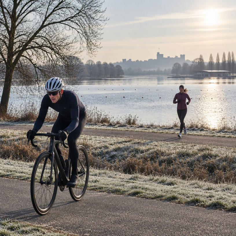 Duathlon atmosphere in Dorney (Windsor), United Kingdom, representing Dorney Duathlon December 2026