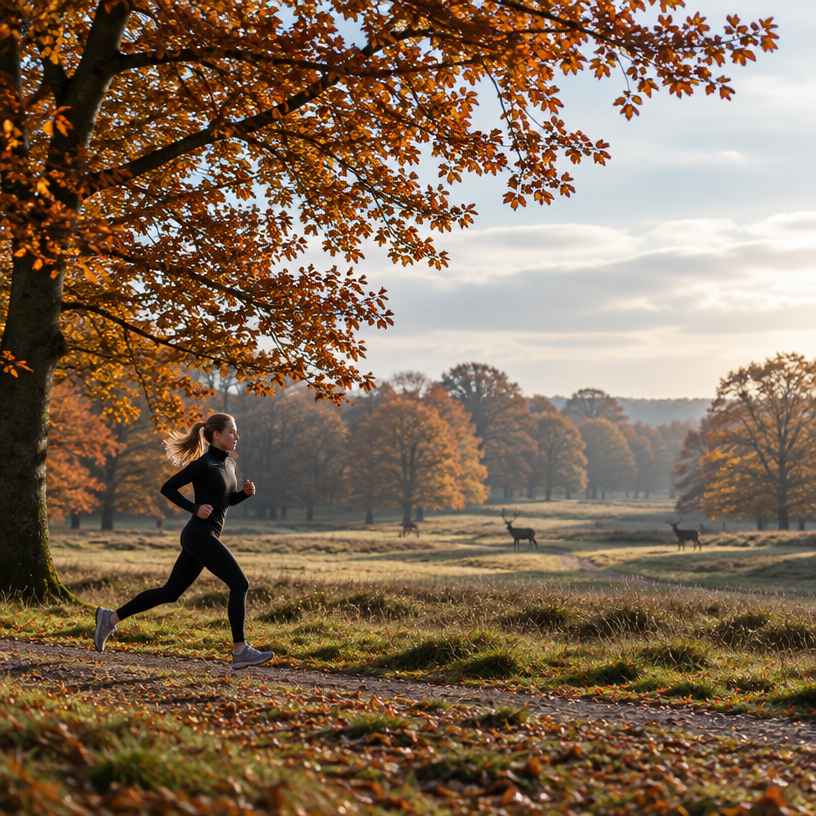Trail Running atmosphere in Kongens Lyngby (Dyrehaven), Denmark, representing Eremitageløbet 2026