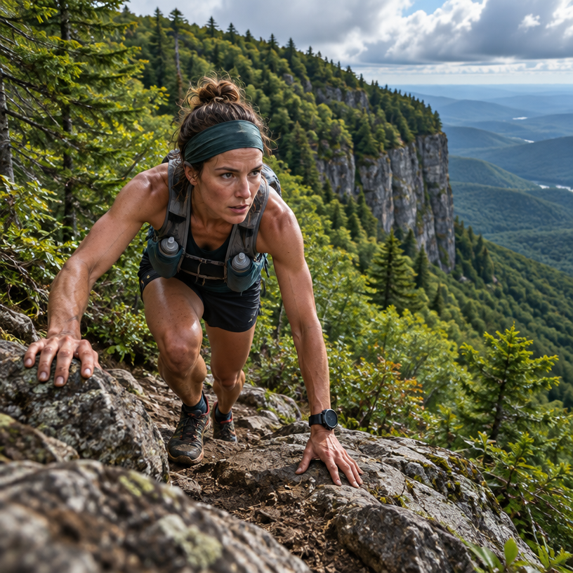 Trail Running atmosphere in Windham (start) / Haines Falls (finish), United States, representing Escarpment Trail Run 30K 2027 (50th edition)