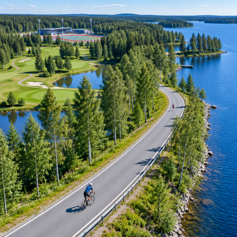 Triathlon atmosphere in Vierumäki (Heinola), Finland, representing Finntriathlon Vierumäki Sprint 2027