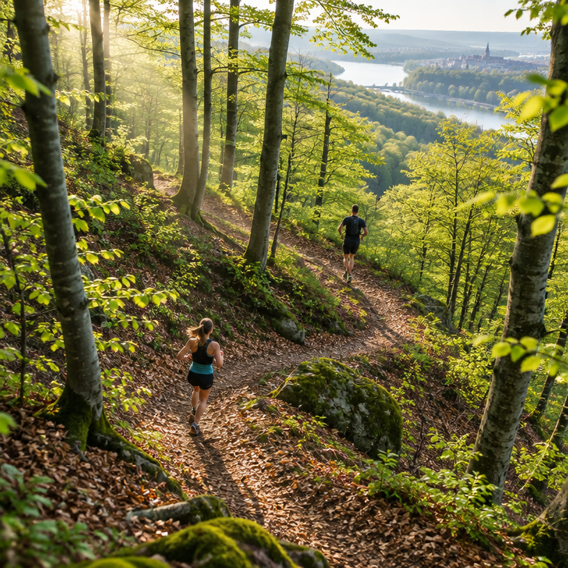 Trail Running atmosphere in Novi Sad (Fruška Gora National Park), Serbia, representing 50th Fruška Gora Trail 2027 (Fruškogorski maraton)