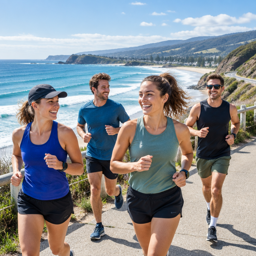 Road Running atmosphere in Apollo Bay, Australia, representing Srilankan Airlines Great Ocean Road 6 km Run 2027