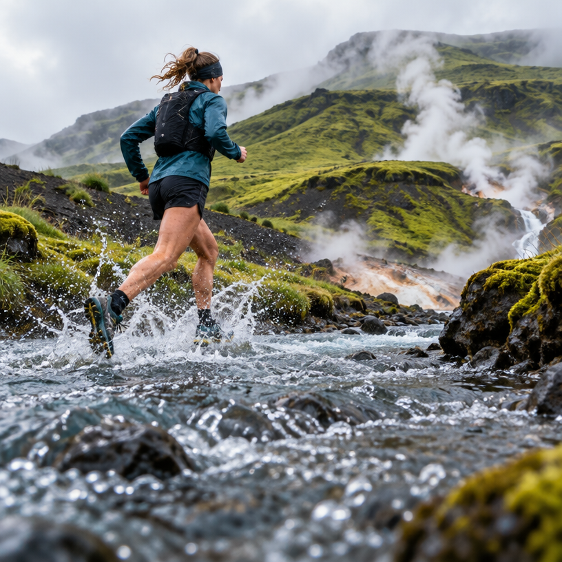 Trail Running atmosphere in Hveragerði, Iceland, representing Hengill Ultra Trail 2027 (10K)