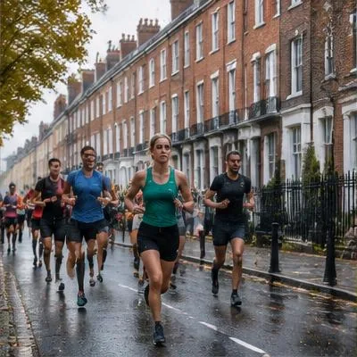 Road Running atmosphere in Dublin, Ireland, representing Irish Life Dublin Marathon 2026