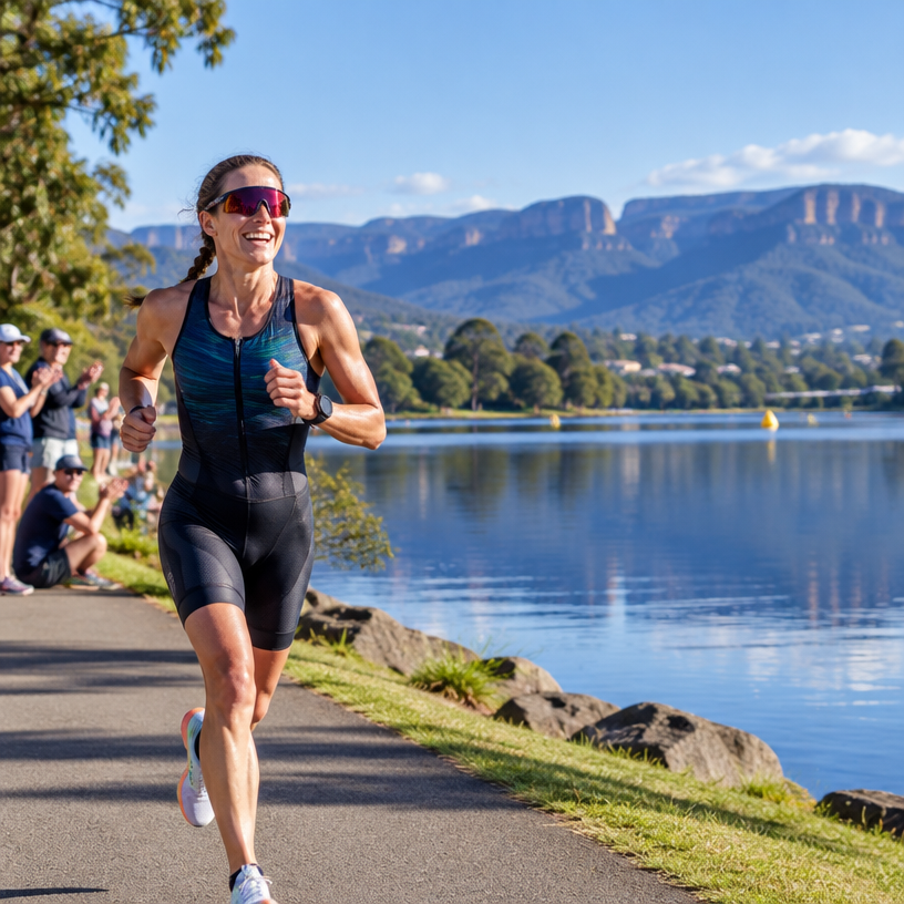 Triathlon atmosphere in Penrith, Australia, representing IRONMAN 70.3 Western Sydney 2027