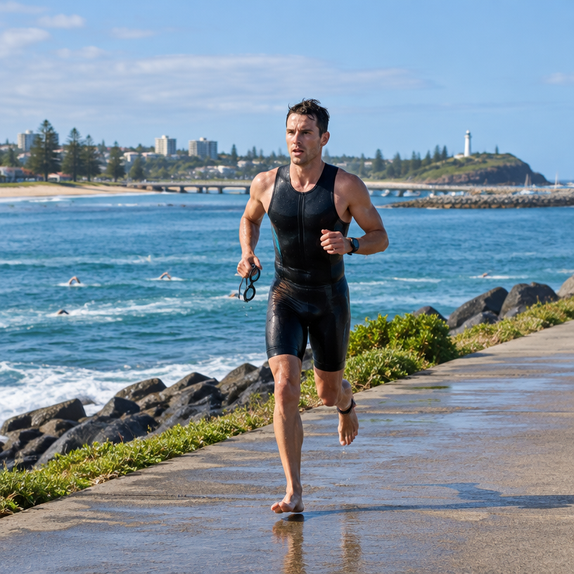 Triathlon atmosphere in Port Macquarie, Australia, representing IRONMAN Australia 2027