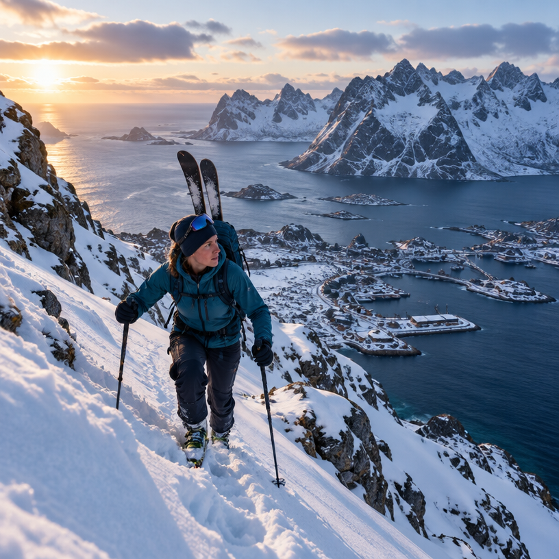 Ski Mountaineering / Skimo atmosphere in Svolvær (Austvågøy, Lofoten), Norway, representing Lofoten Skimo 1000+ 2027