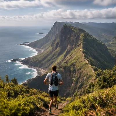 Ultra Running atmosphere in Machico, Portugal, representing Madeira Island Ultra-Trail MIUT Legend 2027