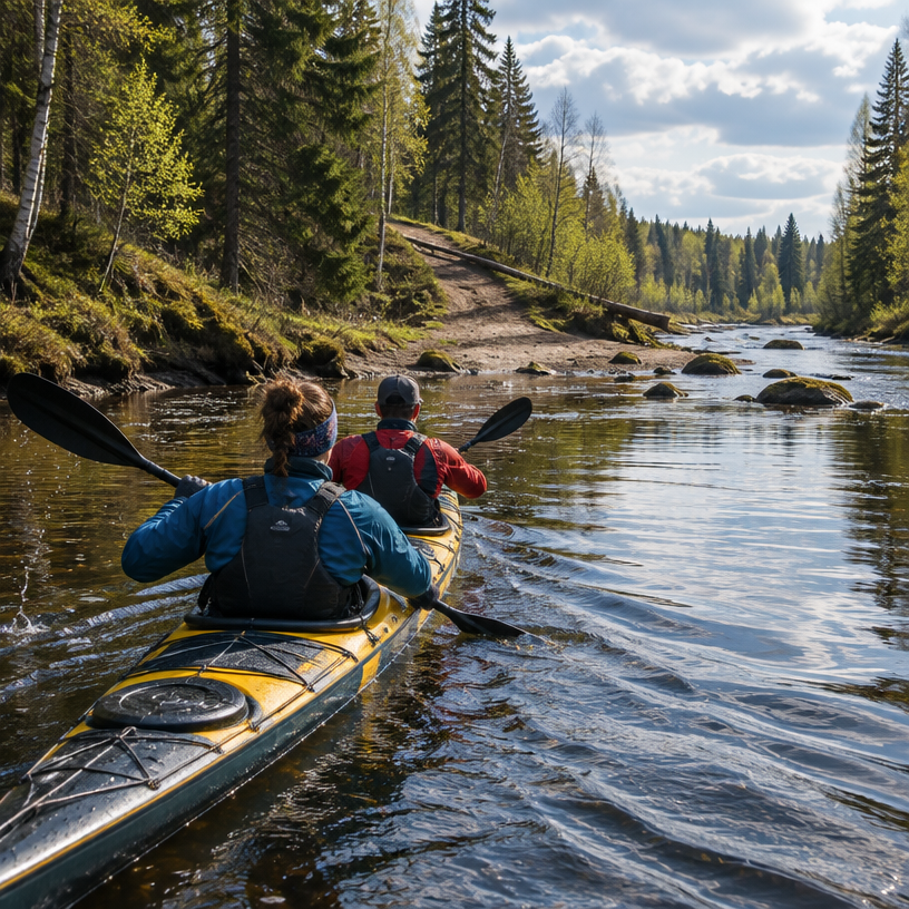 Kayak atmosphere in Kruki to Nagļi HES, Latvia, representing Malta River Marathon 2027