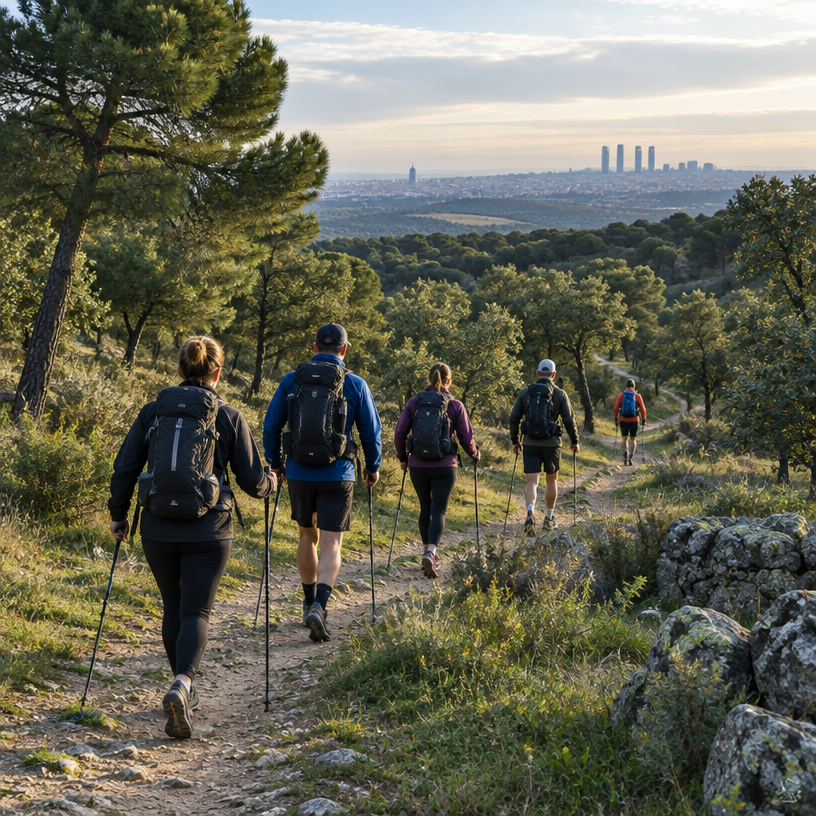 Long-distance Walking atmosphere in Madrid (P.º María Teresa 7, Moncloa-Aravaca), Spain, representing Mammutmarsch Madrid 2027