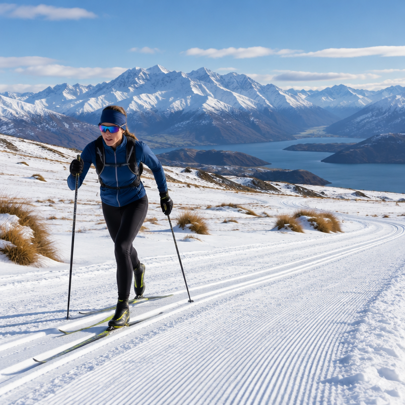 Nordic / Cross-country atmosphere in Snow Farm (Cardrona, near Wanaka), New Zealand, representing Merino Muster 2027