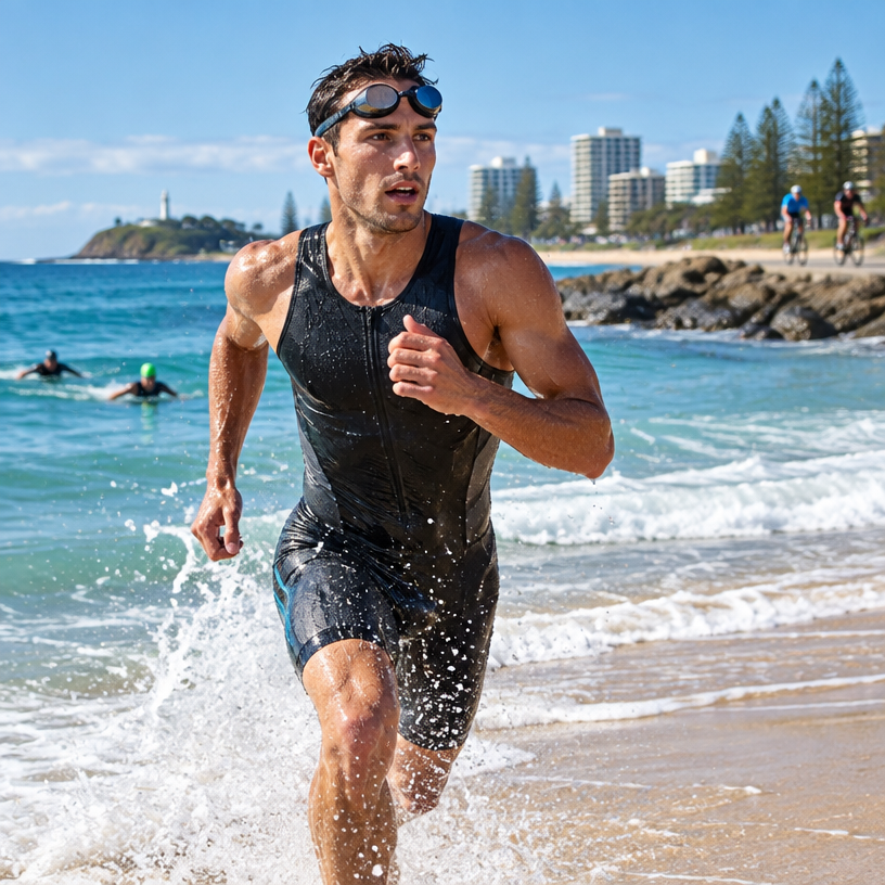 Triathlon atmosphere in Mooloolaba, Australia, representing Mooloolaba Sprint Triathlon 2027