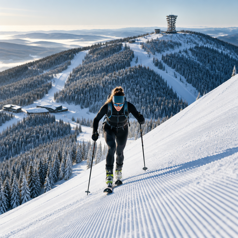 Ski Mountaineering / Skimo atmosphere in Dolní Morava, Czech Republic, representing Skialp Vertical Dolní Morava 2027