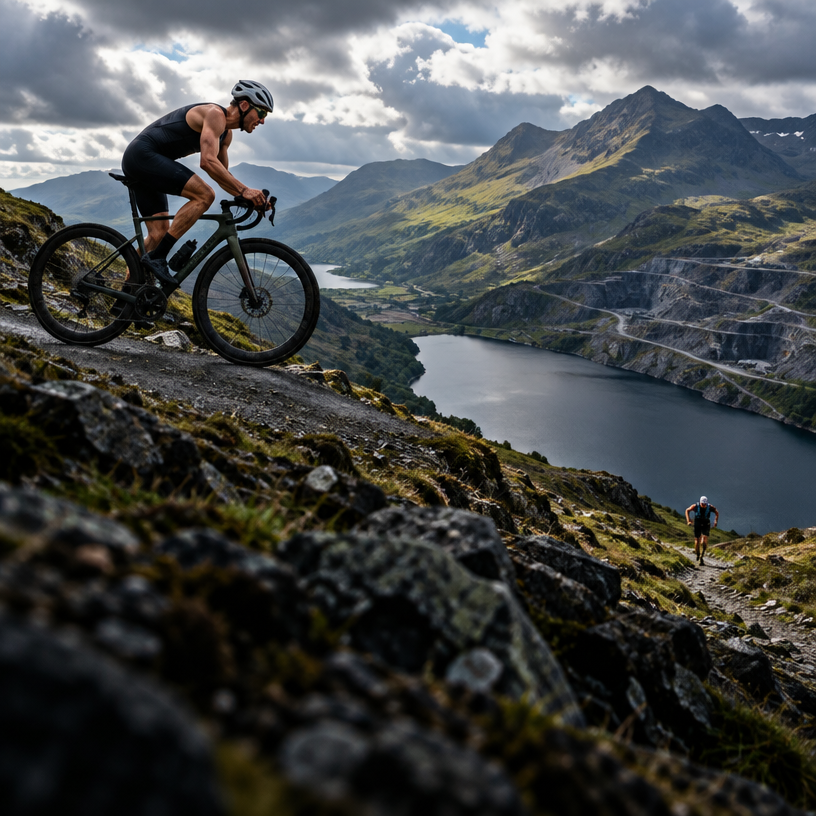 Triathlon atmosphere in Llanberis, United Kingdom, representing Slateman Sprint Triathlon 2027