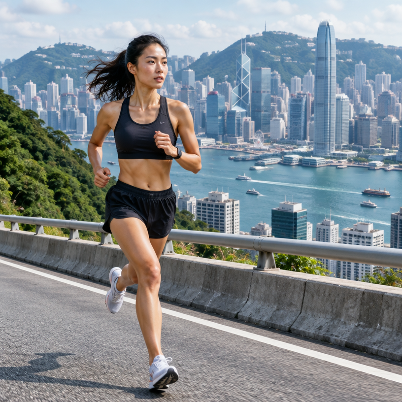 Road Running atmosphere in Hong Kong, Hong Kong, representing Standard Chartered Hong Kong Marathon 2027