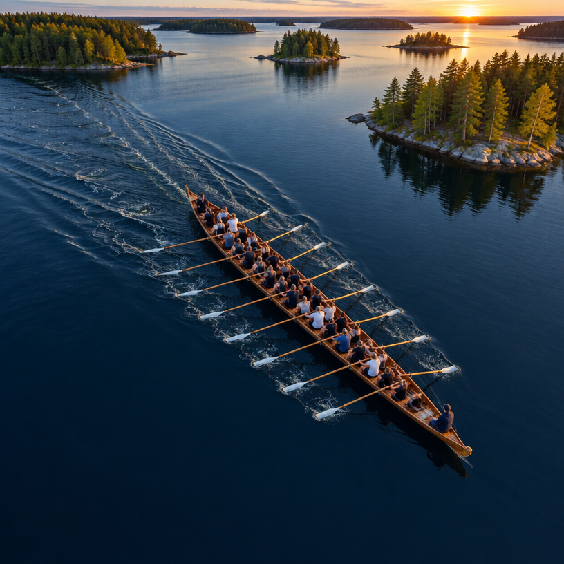 Rowing atmosphere in Sulkava, Finland, representing Sulkavan Suursoudut 2027 (Church Boat Rowing)