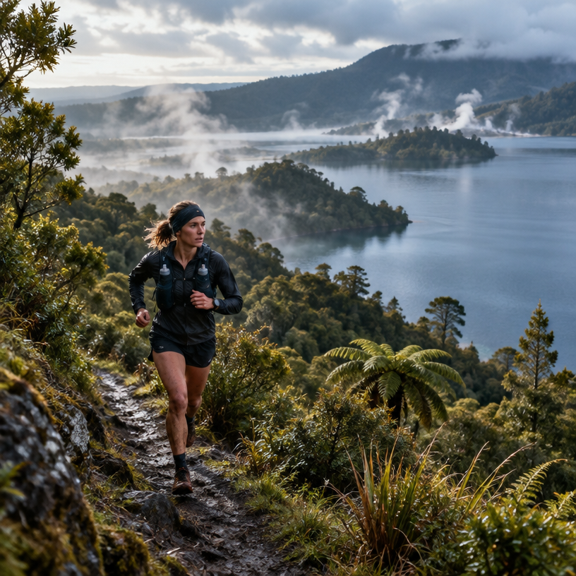 Ultra Running atmosphere in Rotorua, New Zealand, representing Tarawera Ultra-Trail by UTMB T50 2027
