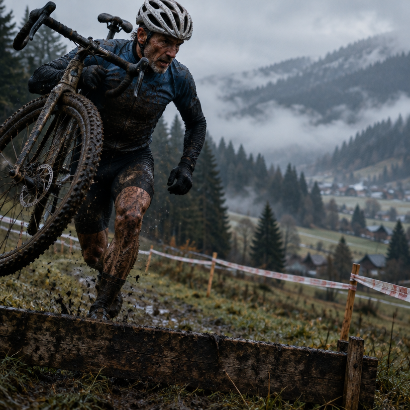 Cyclocross atmosphere in Vatra Dornei, Romania, representing 2026 UEC Cyclo-Cross Masters European Championships
