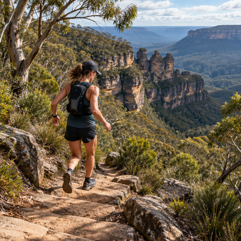 Trail Running atmosphere in Katoomba, Australia, representing HOKA Ultra-Trail Australia by UTMB UTA22 2027
