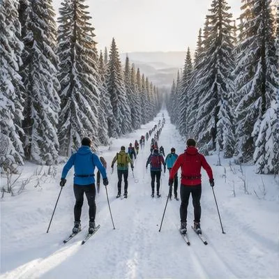 Nordic / Cross-country atmosphere in Sälen, Sweden, representing Vasaloppet 2027