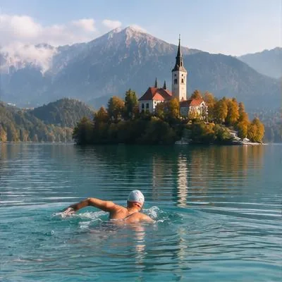 Open Water atmosphere in Bled, Slovenia, representing X-WATERS Slovenia Lake Bled 2027